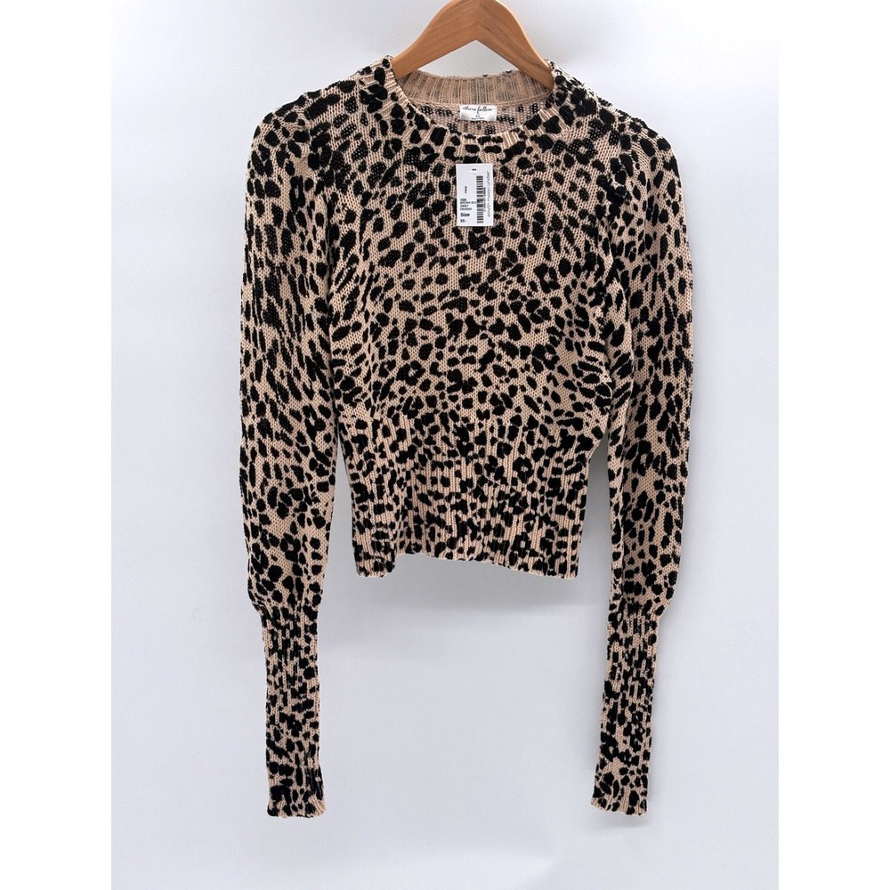 South Moon Under Sweater Women Size‎ XS Animal Print Cheetah Tan Black New